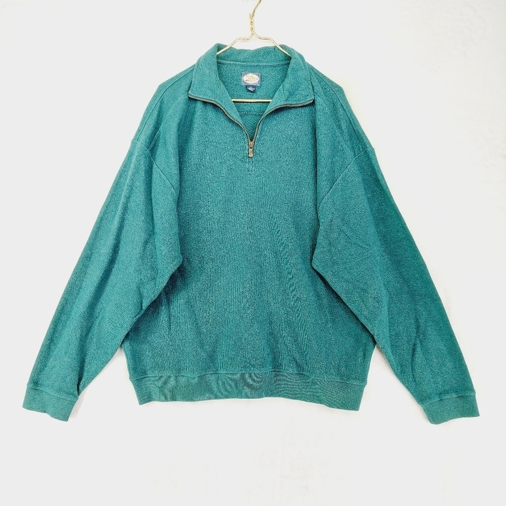 Tommy Bahama Blue Cotton Long Sleeve Collared Pullover Sweater 3455